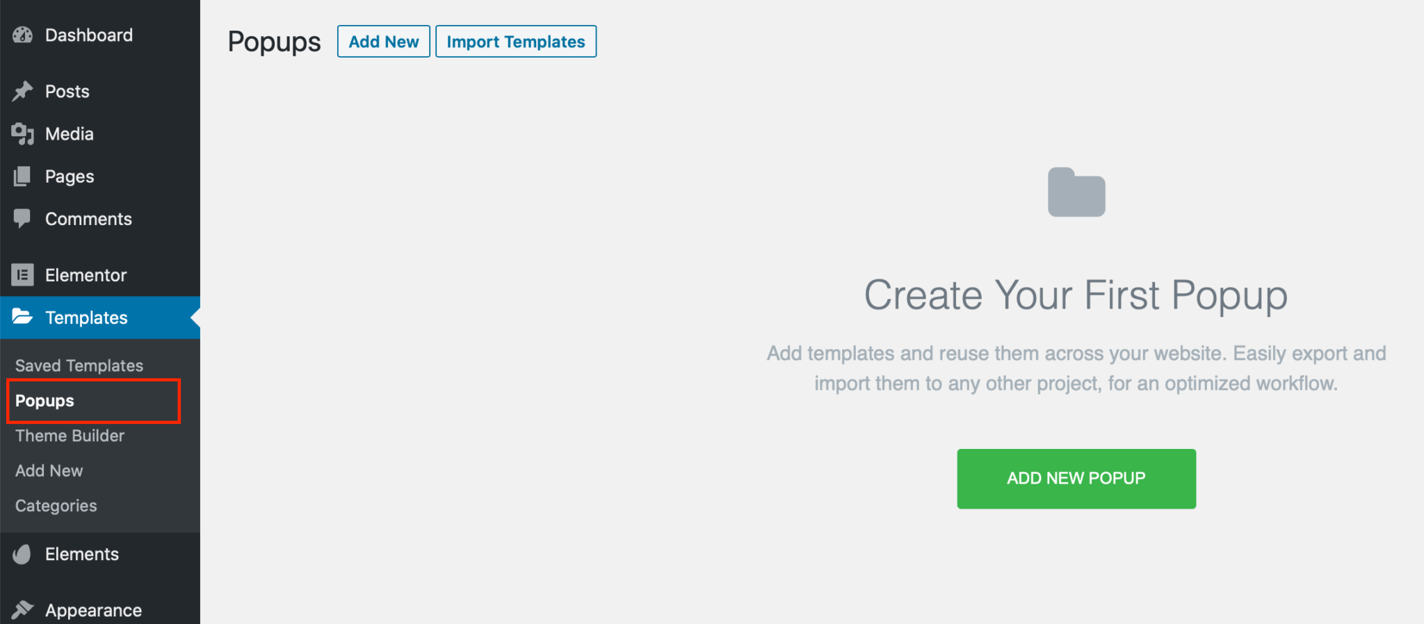 How to Import and Export Elementor Templates in WordPress