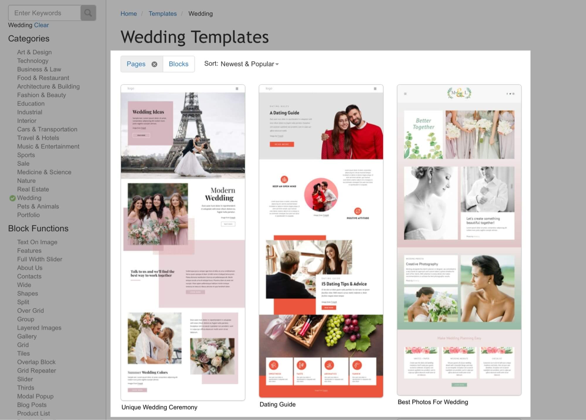 Nicepage Single Page Templates