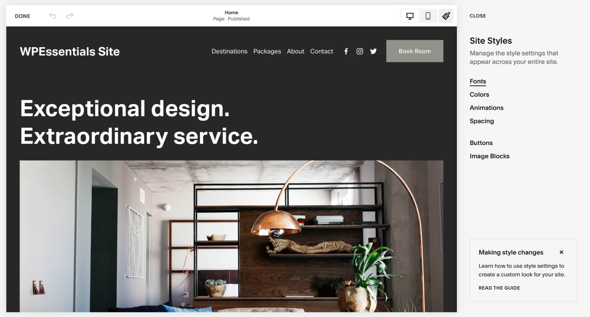 Squarespace Site Style Setup